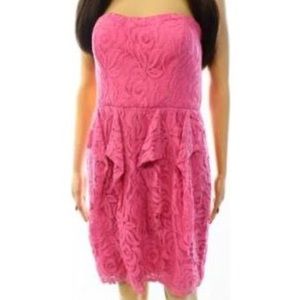 Jessica Simpson Pink Strapless Lace Dress